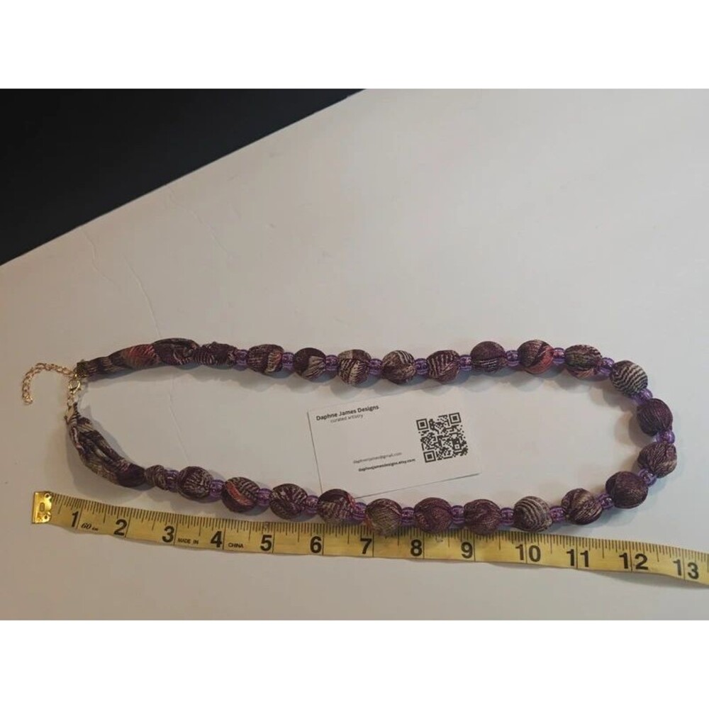 Handmade Chindi Fabric Marble Necklace | Cooling & Fidget Accessory